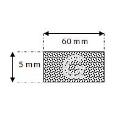 Rechthoekig mosrubber snoer | 5 x 60 mm | rol 25 meter